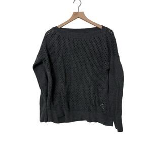 Banana Republic Factory Long Sleeve Open Knit Gray Sweater Size Large